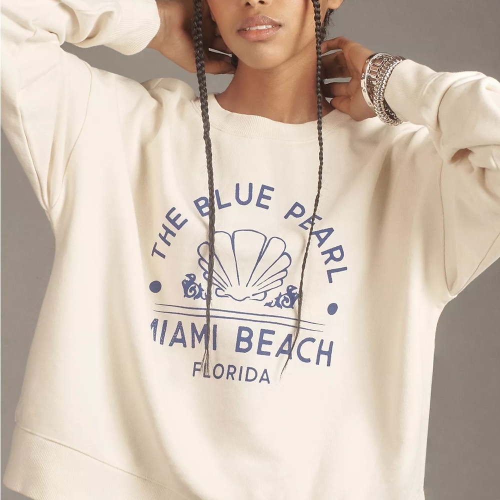 Anthropologie Maeve City Crew Neck Cotton Sweatshirt🌺